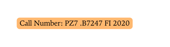 Call Number PZ7 B7247 FI 2020