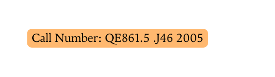 Call Number QE861 5 J46 2005